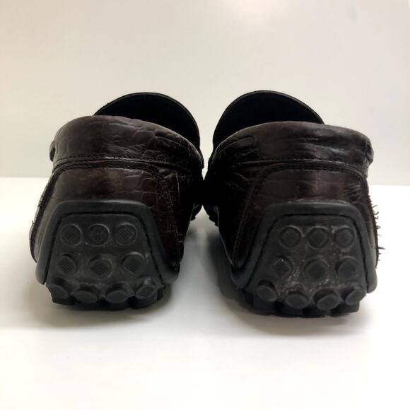 Allen Edmonds Guidare Tassel Driving Loafer Brown Crocodile Pattern Leather 9 - Picture 5 of 12